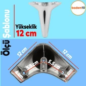 Aspen 6'lı Set Mobilya Tv Ünitesi Çekyat Koltuk Kanepe Baza Destek Ayağı Ayakları 12 Cm Krom M8 thumbnail 3