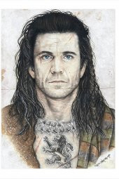 Karizma Tablo Mel Gibson Cesur Yürek Desenli Ahşap Tablo 18cm X 27cm - 1