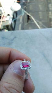 Gümüş Baget Kare Bayan Yüzük  SL3307 thumbnail 3