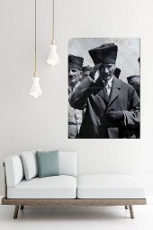 Karizma Tablo Mustafa Kemal Atatürk Asker Selamlarken Mdf Tablo 70cmX 100cm - 2
