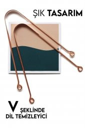 Bakır Dil Temizliyici Dil Sıyırıcı Ağız Temizleyici Dil Bakımı Diş Bakımı - 3