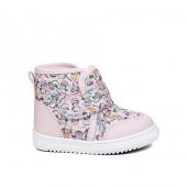 Albishoes Kız Çocuk Kız Bebek Baskılı Desenli Figürlü Cırtlı Kışlık Ayakkabı Çocuk Bebek Bot (22-30) - 1