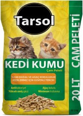 TARSOL KEDİ KUMU ÇAM PELETİ 20 LT EKONOMİK BOY 100 DOĞAL - 1
