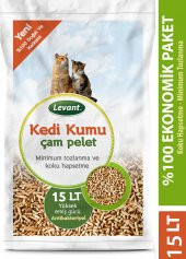KEDİ KUMU ÇAM PELET EKONOMİK PAKET 100 ORGANİK AĞAÇ KOKULU 15 LT - 1