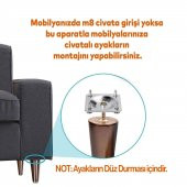 Ahşap Ayak Masa Sehpa Tabure Puf Ünite Mobilya Ayağı M8 Civata 20 cm Ayak+Bağlantı Aparatı 8li SET - 2