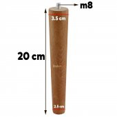 Ahşap Ayak Masa Sehpa Tabure Puf Ünite Mobilya Ayağı M8 Civata 20 cm Ayak+Bağlantı Aparatı 8li SET - 9