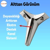 Aspen 6'lı Set Mobilya Tv Ünitesi Çekyat Koltuk Kanepe Baza Destek Ayağı Ayakları 15 Cm Krom M8 - 5