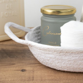 Porsima 15289 Çok Amaçlı Yuvarlak Dekoratif Hasır Sepet Düzenleyici Organizer Ekmeklik - Beyaz - 2