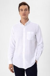 Köşeli Manşet Regular Kalıp Düz Gömlek thumbnail 8