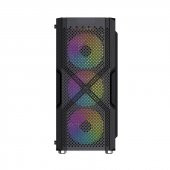 GAMEBOOSTER  gb-pw908b  usb 3.0, atx mesh, fixed rgb fan, siyah kasa - 2