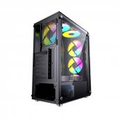 GAMEBOOSTER  gb-pw908b  usb 3.0, atx mesh, fixed rgb fan, siyah kasa - 4