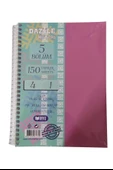 Orta Boy 4+1 Ayraçlı Defter 5 Konulu 150 Yaprak 1 Adet 4 Kareli 1 Çizgili Spralli Plastik Kapak Seperatörlü 18x25 cm - 5