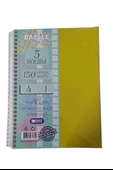 Orta Boy 4+1 Ayraçlı Defter 5 Konulu 150 Yaprak 1 Adet 4 Kareli 1 Çizgili Spralli Plastik Kapak Seperatörlü 18x25 cm - 3