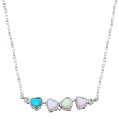 925 Ayar Gümüş Renkli Açılabilen Yonca Kadın Gümüş Kolye thumbnail 3