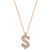 925 Ayar Gümüş Rose Ş Harfi Kadın Gümüş Kolye thumbnail 1