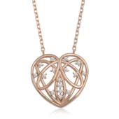 925 Ayar Gümüş Bombeli Kalp Kadın Gümüş Kolye thumbnail 1