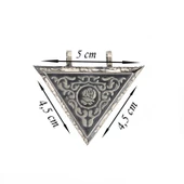 925 Ayar Gümüş Üçgen İçi Açılabilen Gül Muskalık Gümüş Kolye thumbnail 2