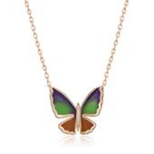 925 Ayar Gümüş Minimal Kelebek Bayan Gümüş Kolye thumbnail 1