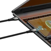 Baseus Yıldırım Şarj 1Mt 100W Akıllı Şarj Type-C Şarj Kablosu İpad Macbook Şarj 480 Mbps Veri Aktarım - 3