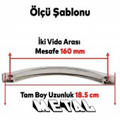 Mobilya Mutfak Dolabı Çekmece Kapı Dolap Kapak Kulpu Kulbu Krom 128 mm Çekme Metal Kulp - 3