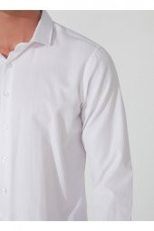 Klasik Yaka Armürlü Beyaz Erkek Gömlek Gm2024700399 thumbnail 5