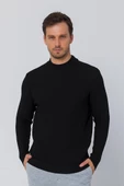 Erkek Regular Fit Düz Renk Balıkçı Yaka Boğazlı Uzun Kollu Triko Kazak - 1