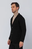 CEKMON Erkek Regular Fit Çok Cepli Düğmeli Astarsız Örme Blazer Rahat Ceket - 4