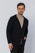 CEKMON Erkek Regular Fit Çok Cepli Düğmeli Astarsız Örme Blazer Rahat Ceket - 8