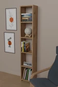 6 Raflı Kitaplık 150 cm Sunta Kitaplık Ofis Mutfak Rafı Atlantik Çam - 1