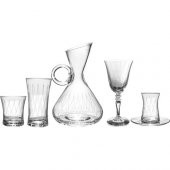 Kcd Panora 31 Parça Cam Sofra Sunum Çeyiz Seti Su Bardak Takımı Kesme El Dekor thumbnail 2