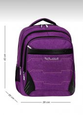 Ölmezler Oval Kırçıl Dört Gözlü Okul Sırt Çantası Mor - 3