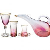 Kcd Soprano Pembe 49 Parça Cam Sofra Sunum Çeyiz Seti Su Bardak Takımı Kesme El Dekor thumbnail 2