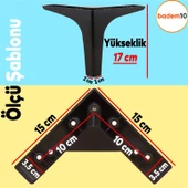 Sedef 6'lı Set Mobilya Tv Ünitesi Konsol Koltuk Kanepe Destek Ayağı 17 Cm Siyah Ayakları M8 Destek - 3