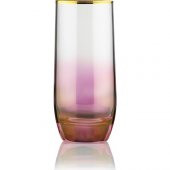 Kcd Bolero Pembe Kesme El Dekor Yaldızlı 6 Adet Desenli Su ve Meşrubat Bardak Takımı thumbnail 2