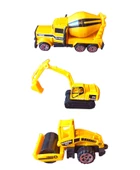 Metal İş Makinaları 3'lü Mini Boy Oyuncak İş Makinaları İnşaat Seti - 2