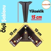 Sedir 6'lı Set Mobilya Tv Ünitesi Çekyat Koltuk Kanepe Destek Ayağı 15 Cm Siyah Baza Ayakları - 7