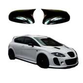 Seat Leon Mk2 2005-2008 Uyumlu Yarasa Batman Ayna Kapağı Piano Black - 1