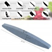 2 Adet Bileme Taşı 150 Grit Oval Bileme Taşı Bıçak Bileme Bıçak Bileyici Taş Bileğ  Taşı - 2