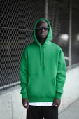 Kapşonlu 3 İplik Kalın İçi Polarlı Oversize Kangru Cepli Erkek Sweatshirt - 5