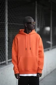 Kapşonlu 3 İplik Kalın İçi Polarlı Oversize Kangru Cepli Erkek Sweatshirt - 11