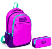 Coral High Pembe Mor Çanta Kalemlik Seti thumbnail 1