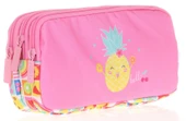 Kids&Love Üç Bölmeli Kız Çocuk Kalem Çantası - Pembe Ananas thumbnail 1