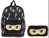 Kaukko Kids&Love Sarı Siyah Ninja İlkokul Çanta ve Kalemlik Seti - Erkek Çocuk thumbnail 1