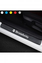 Renault Broadway İçin Uyumlu Aksesuar Oto Kapı Eşiği Sticker Karbon 4 Adet - 1