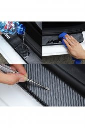 Renault Broadway İçin Uyumlu Aksesuar Oto Kapı Eşiği Sticker Karbon 4 Adet - 3