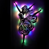 Veraart Işıklı Kadın ve Dans Temalı Tablo Alina Balerin Dekoratif Tablo Gece Lambası 100 cm - 9