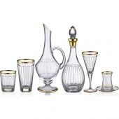 Kcd Zerafet Altın 61 Parça Cam Sofra Sunum Çeyiz Seti Su Bardak Takımı thumbnail 2