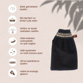 Silky Glows Hamam Vücut Kesesi - Siyah (Vegan & Krep) - 5