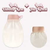 Silky Glows Koza İpeği & Floş (Floş İpeği) Çok Hassas Ciltlere Özel Vücut & Yüz Kese Seti - 1