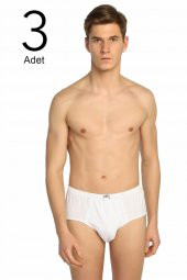 Seher Erkek Beyaz 3 Adet Paket Pamuk Slip - 1